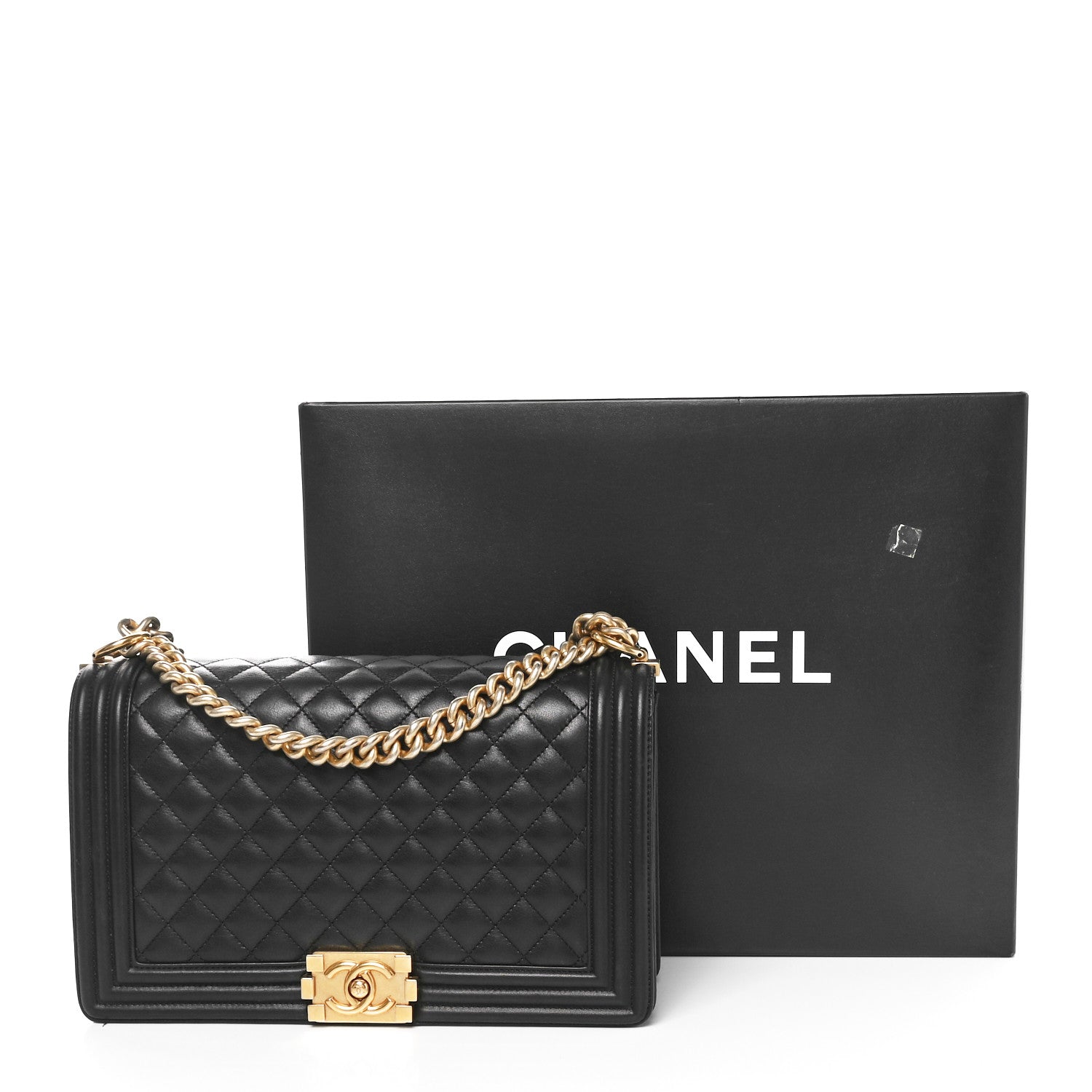 Chanel Lambskin Quilted Medium Boy Flap Black 12 of 12