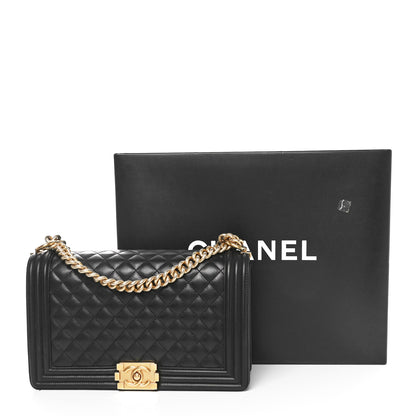 Chanel Lambskin Quilted Medium Boy Flap Black 12 of 12