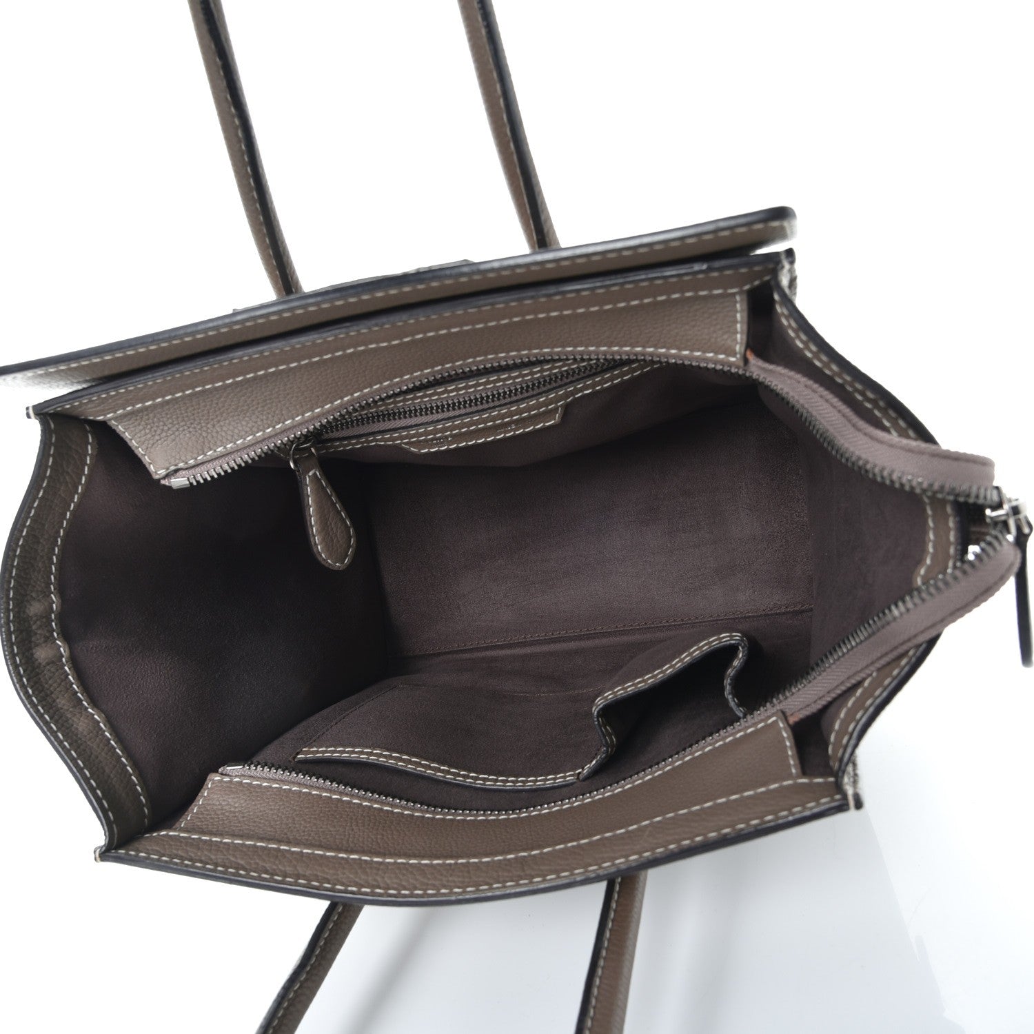 Celine Drummed Calfskin Micro Luggage Souris 5 of 10