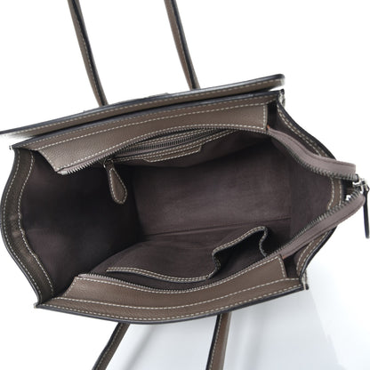 Celine Drummed Calfskin Micro Luggage Souris 5 of 10