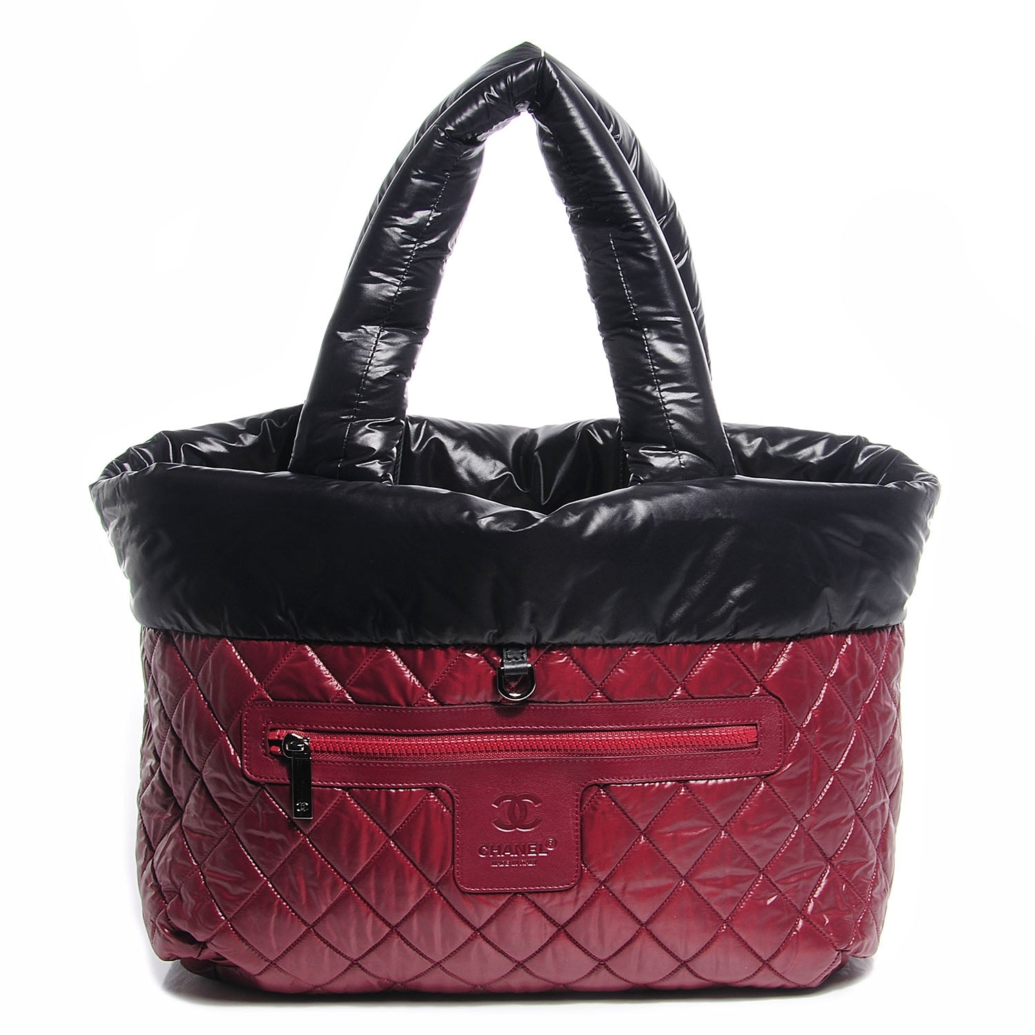 Chanel Nylon Coco Cocoon Medium Reversible Tote Red Black 3 of 8