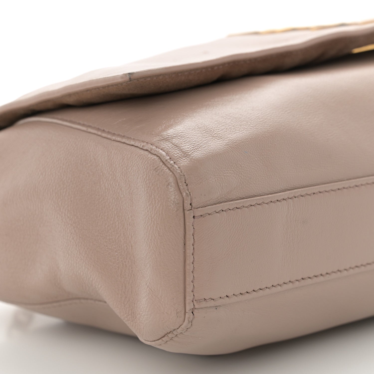 Saint Laurent Smooth Calfskin Suede Medium Reversible Monogram Kate Satchel Taupe 13 of 17