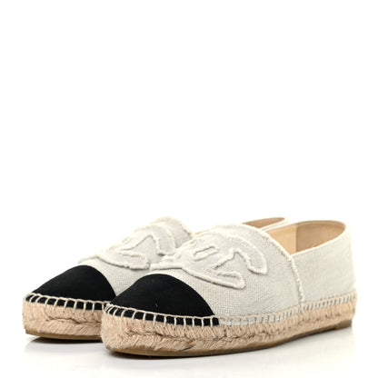 Chanel Linen CC Espadrilles 39 Beige Black 3 of 7