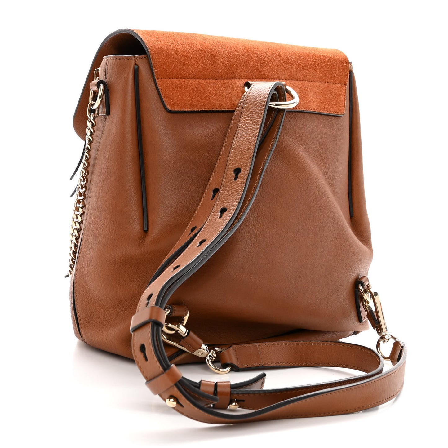 Suede Calfskin Medium Faye Backpack Tan