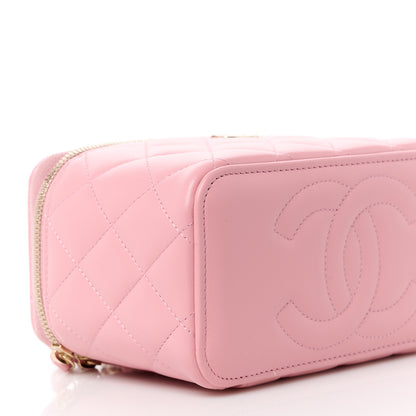 Chanel Lambskin Quilted Small Top Handle Vanity Case With Chain Light Pink Light Pink 9 of 12