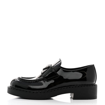 Prada Vernice Triangle 50mm Loafers 39 Black 1 of 8