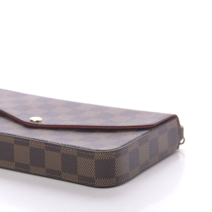 Louis Vuitton Damier Ebene Pochette Felicie Chain Wallet 9 of 10