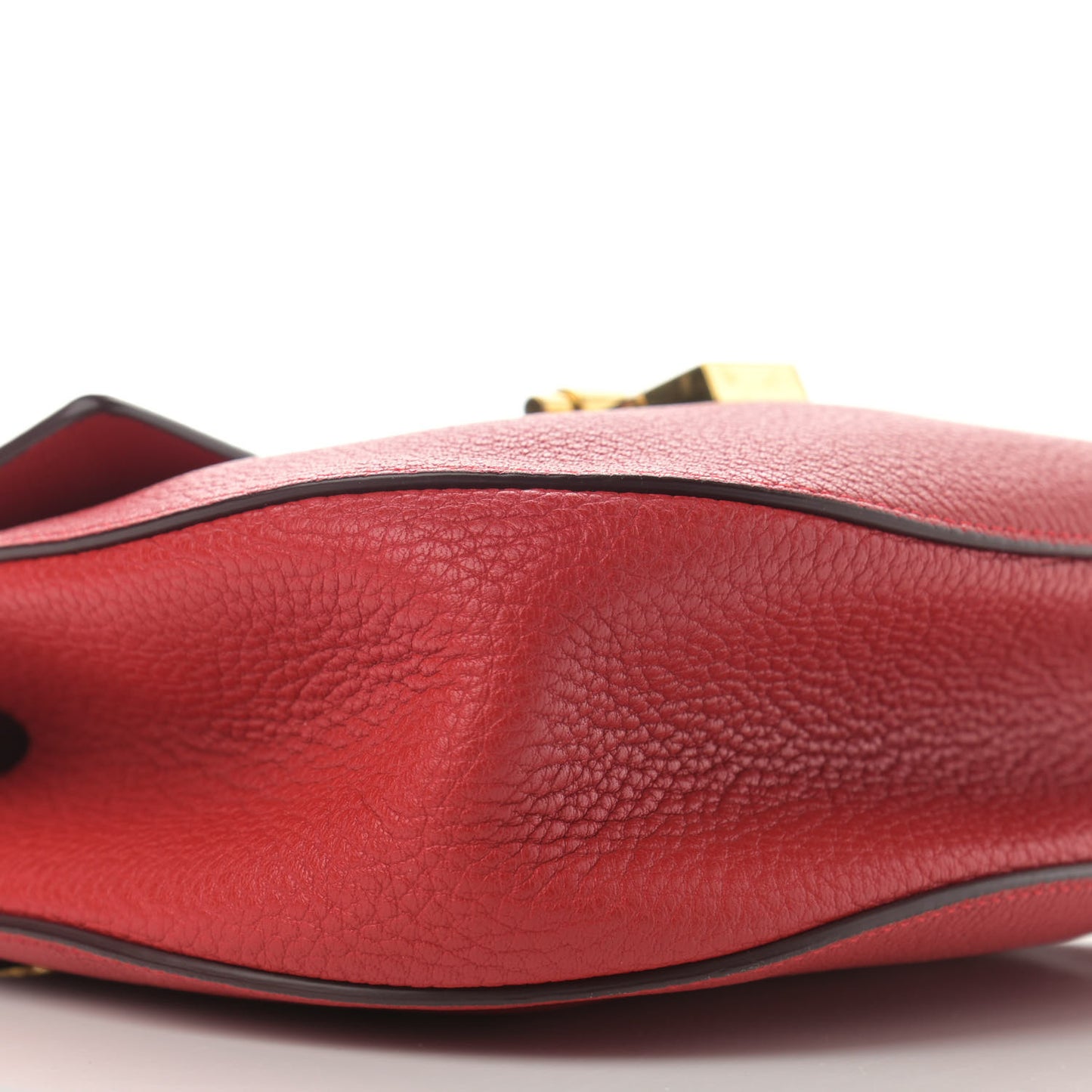 Grained Lambskin Drew Shoulder Bag Plaid Red