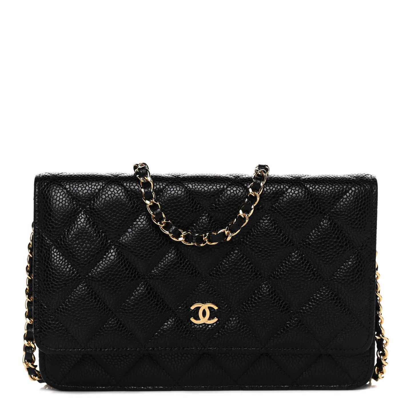 Caviar Quilted Wallet On Chain WOC Black