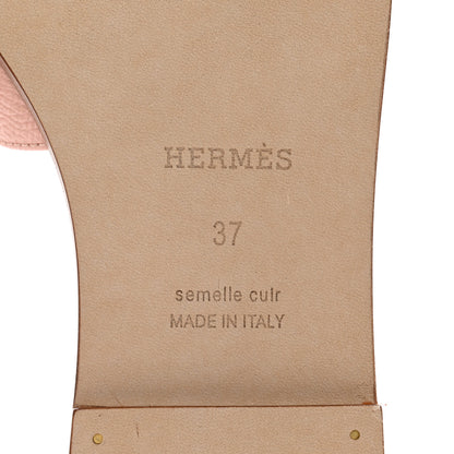Hermes Epsom Oran Sandals 37 Rose Aube 6 of 9