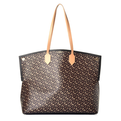 Burberry E-Canvas Monogram Large Society Tote Bridle Brown 1 of 9
