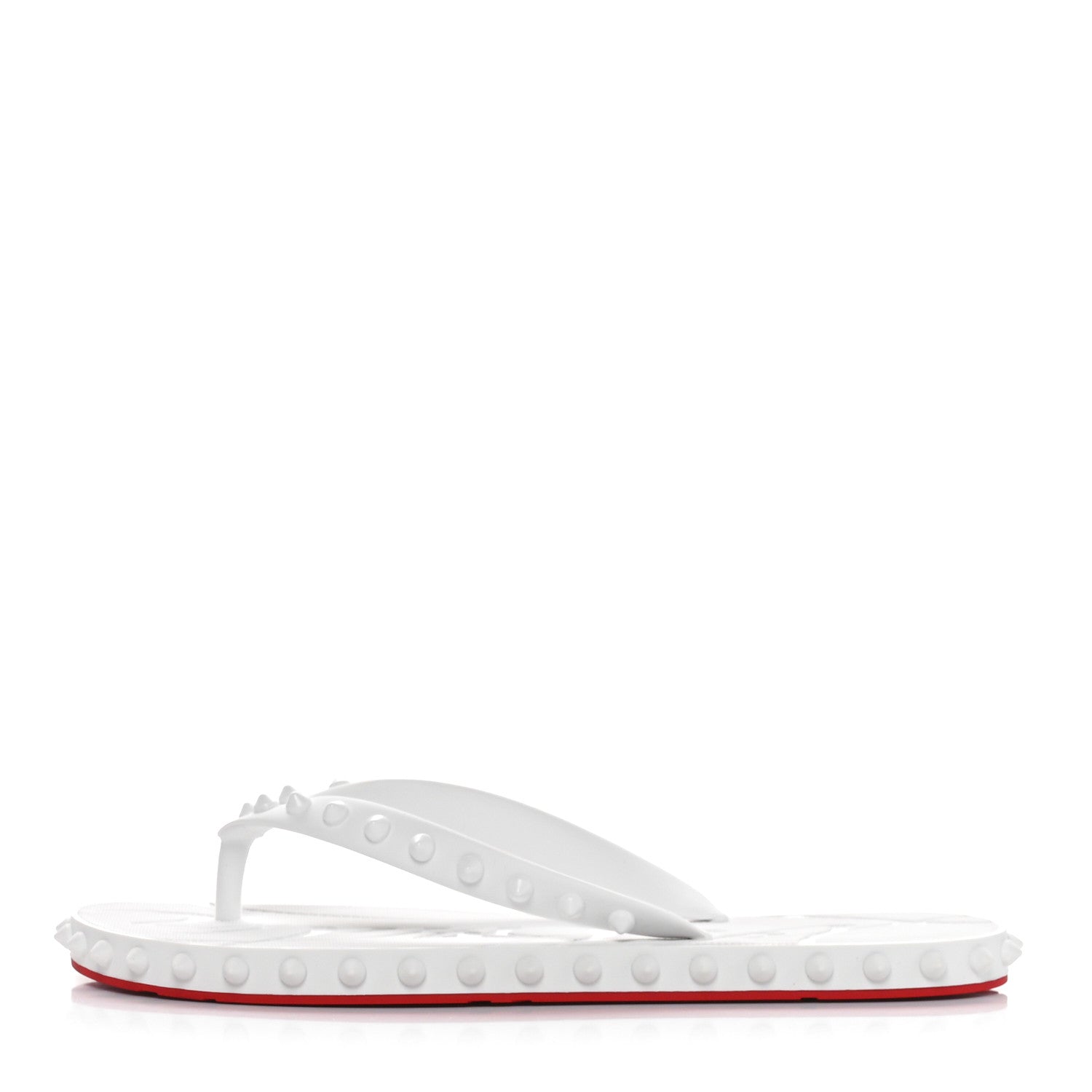 Christian Louboutin Rubber Spike Super Loubi Donna Flip Flop 39 White 1 of 14