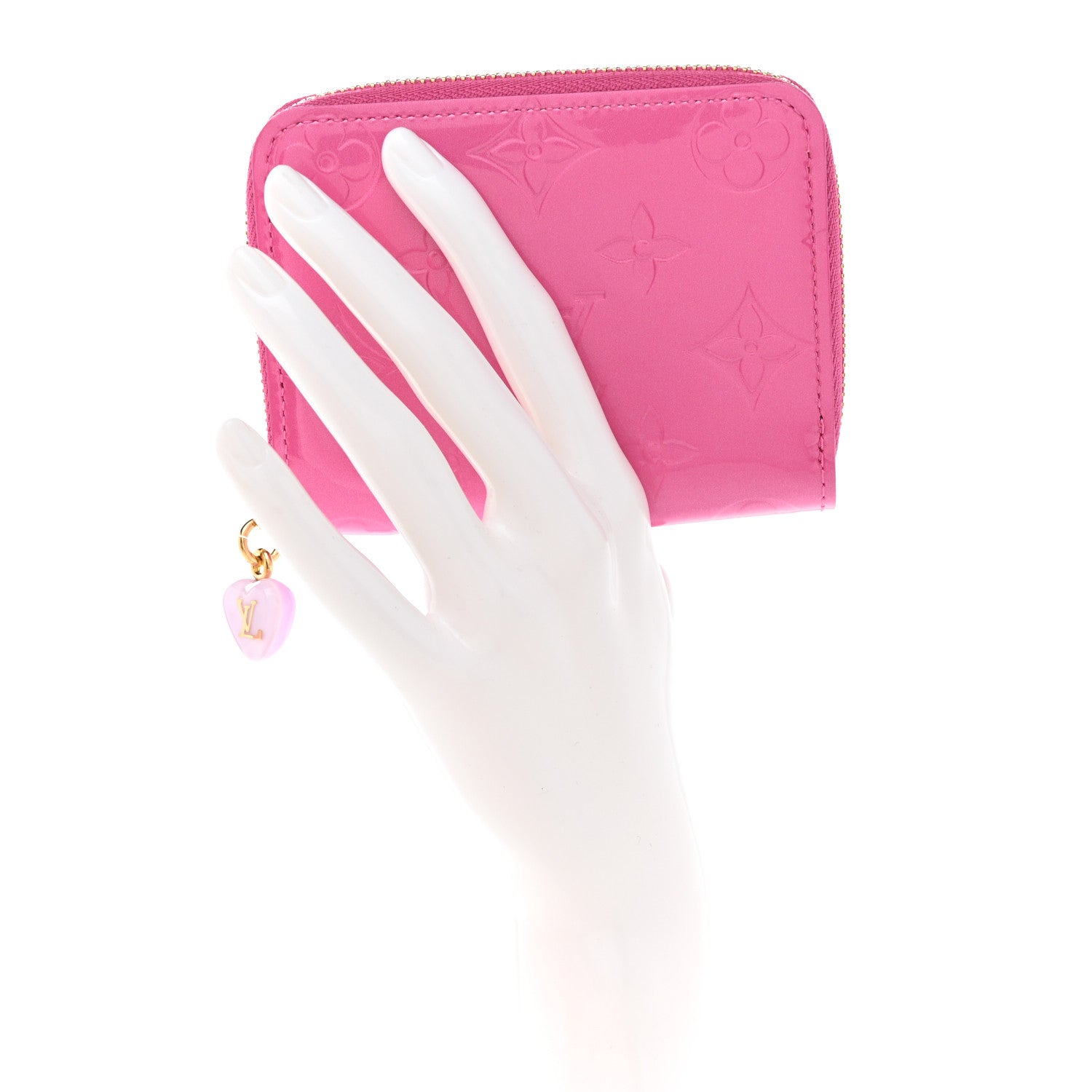 Louis Vuitton Vernis Enamel Heart Zippy Coin Purse Neon Pink 2 of 7
