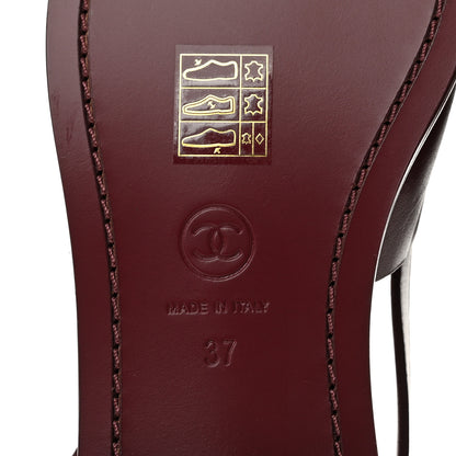 Chanel Calfskin Crystal Slingback Loafers 37 Dark Burgundy 7 of 9