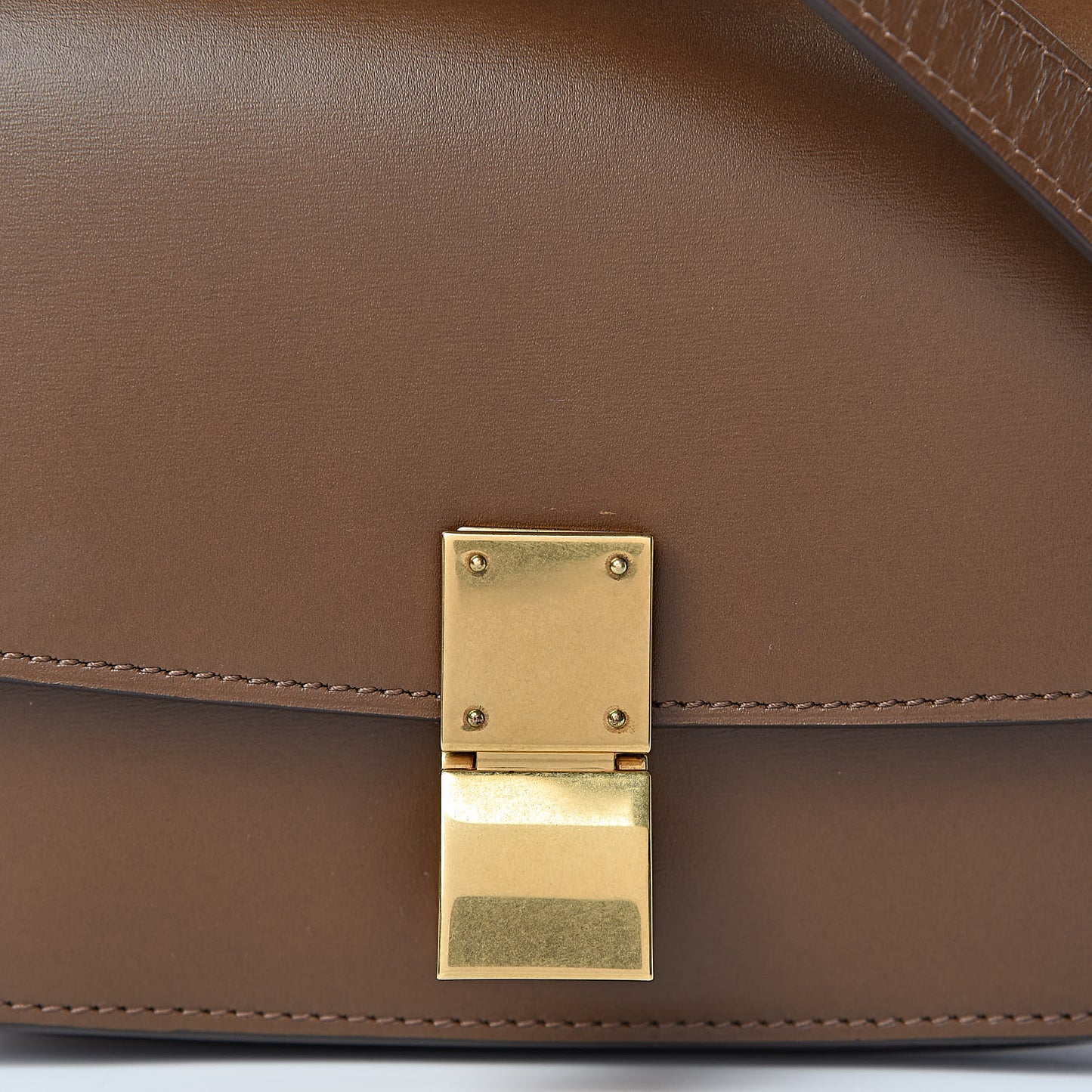 Box Calfskin Small Classic Box Flap Bag Camel