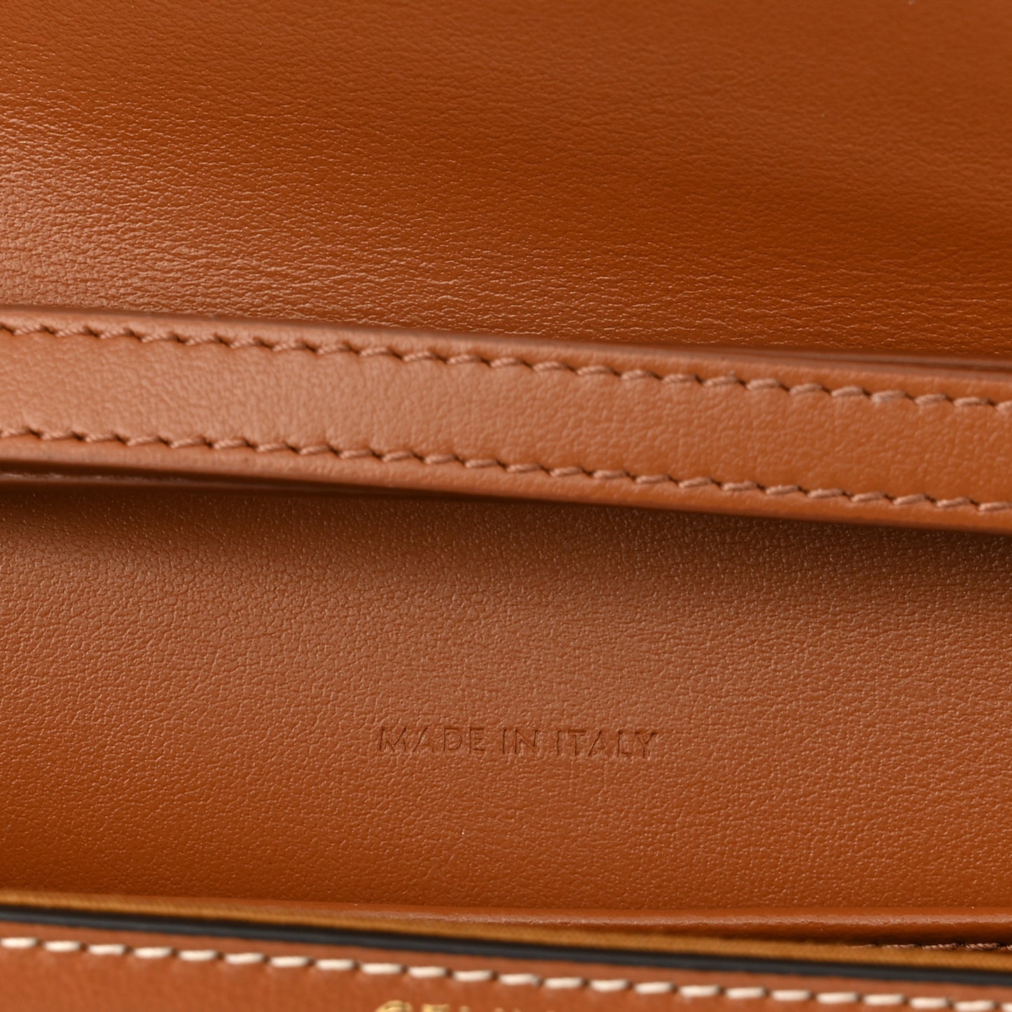 Triomphe Canvas Calfskin Wallet on Chain Tan