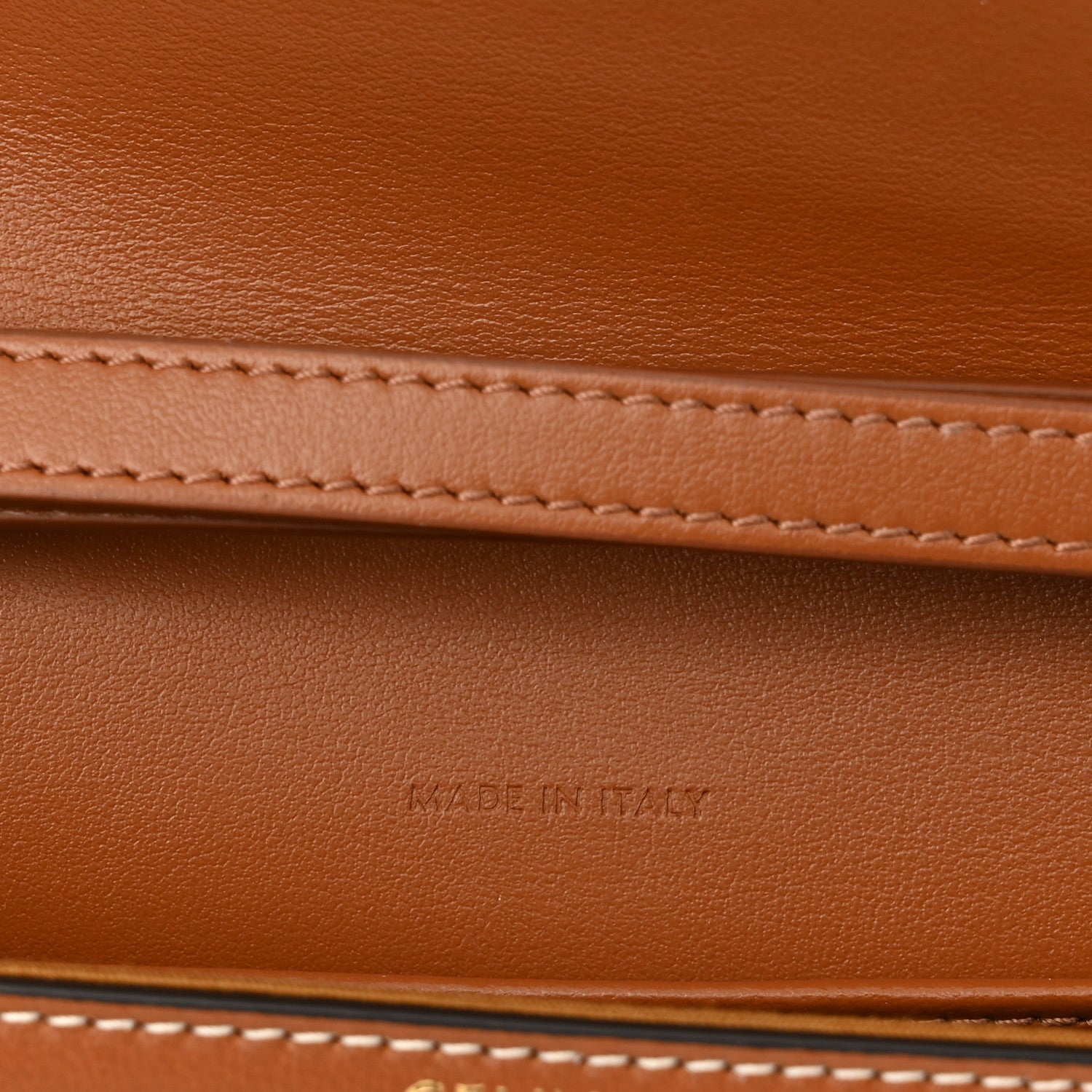 Celine Triomphe Canvas Calfskin Wallet on Chain Tan 7 of 10