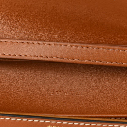 Celine Triomphe Canvas Calfskin Wallet on Chain Tan 7 of 10