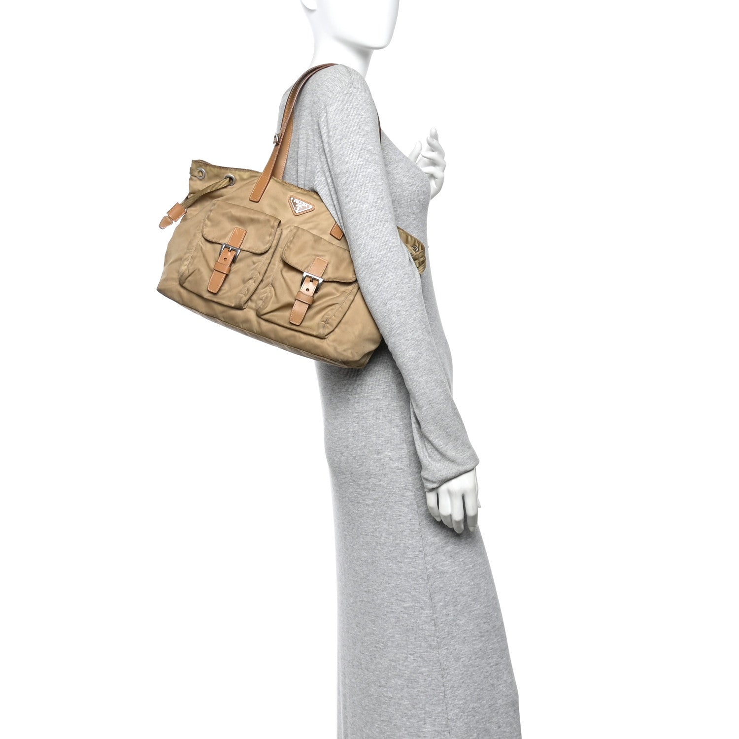 Prada Nylon Vela Shopping Tote Sesamo 2 of 19