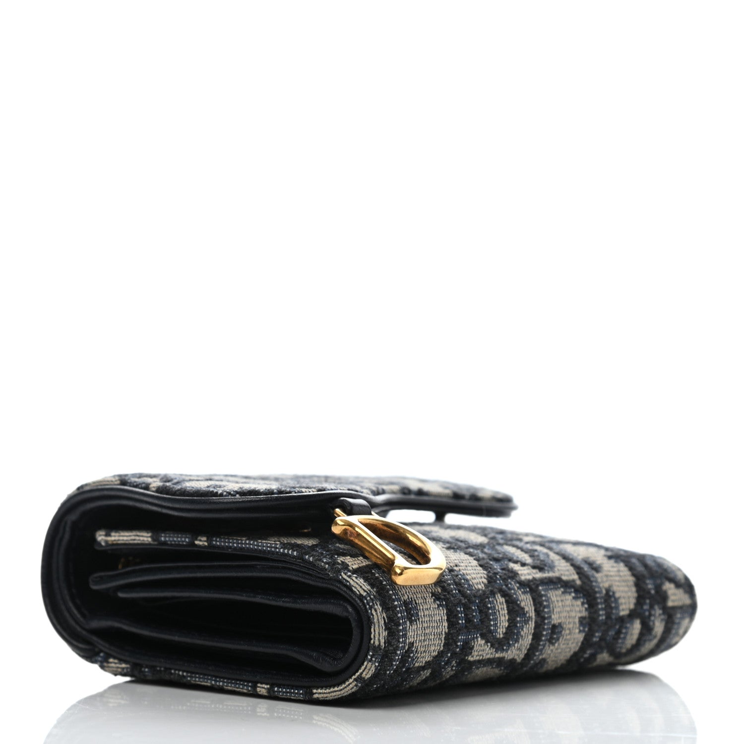 Christian Dior Oblique Saddle Lotus Wallet Blue 4 of 7