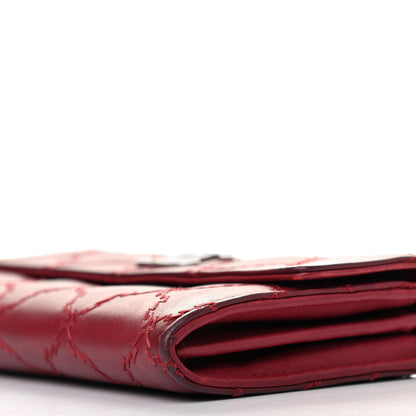 Chanel Calfskin Double Stitch Hamptons Large Gusset Flap Wallet Red 10 of 12