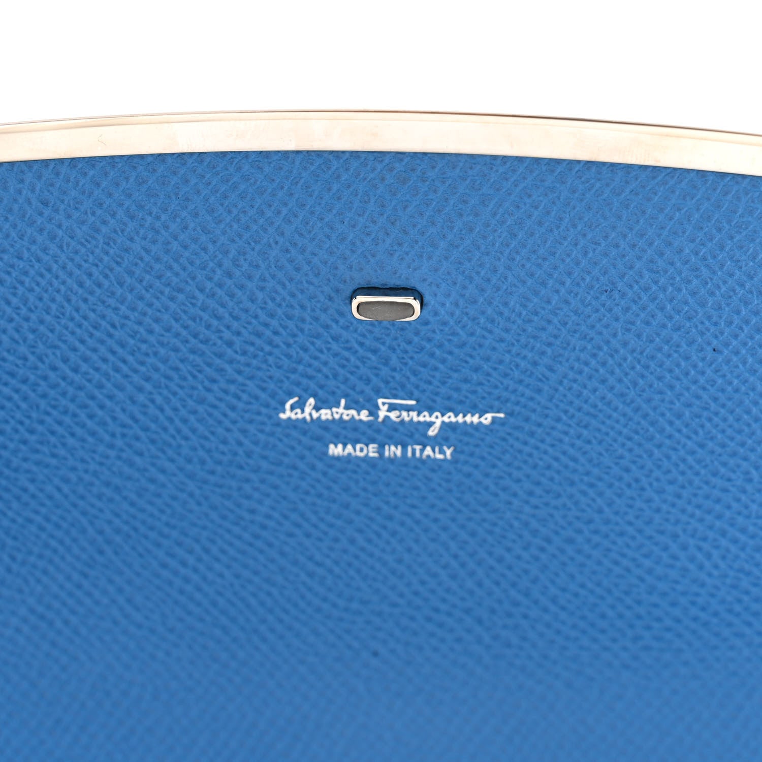 Salvatore Ferragamo Hammered Calfskin Mini Gancini Icona Bag Blue 8 of 10