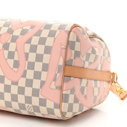 Louis Vuitton Damier Azur Tahitienne Speedy Bandouliere 30 Rose Ballerine 10 of 10
