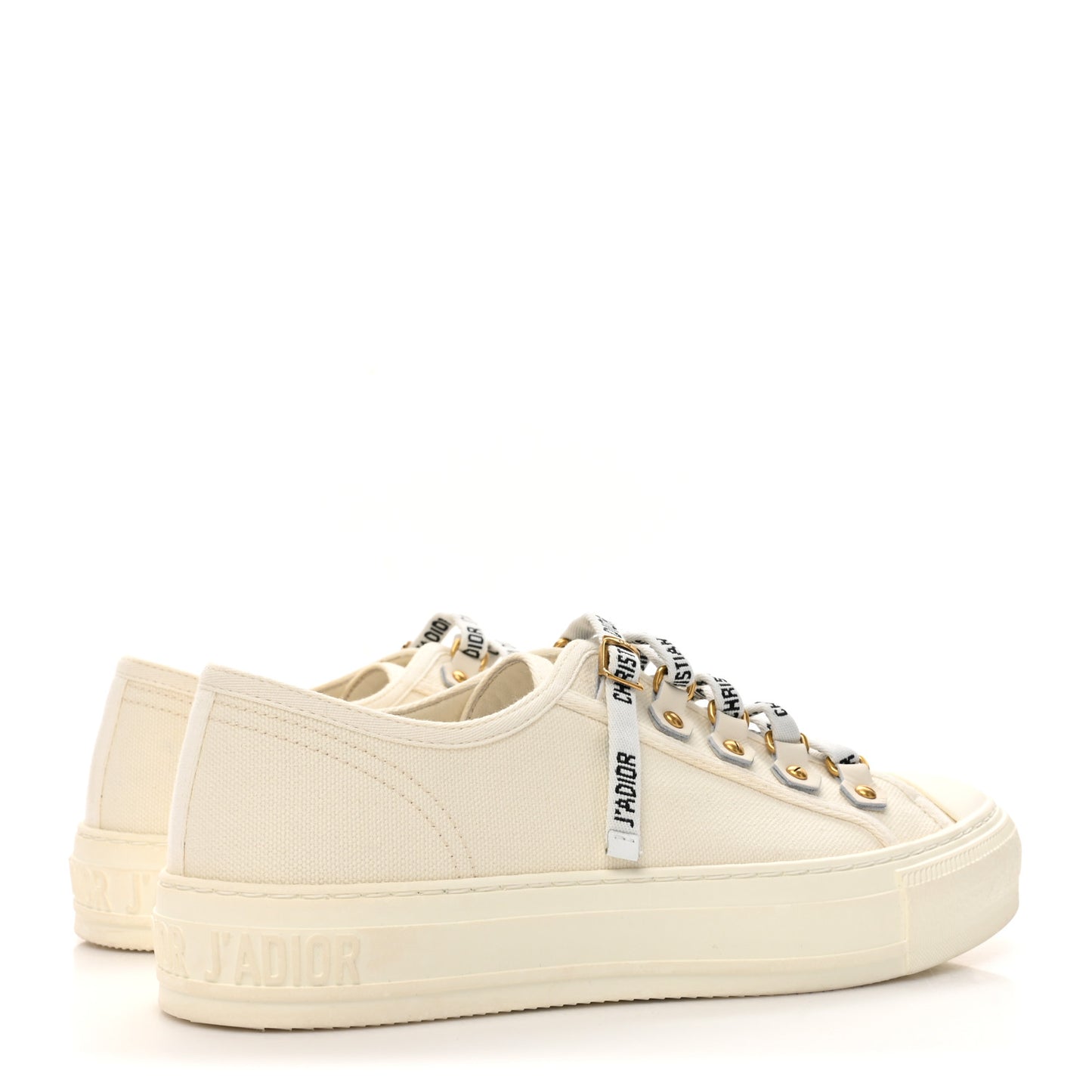Canvas Dot Walk'N'Dior Low Top Sneakers 37.5 Milk