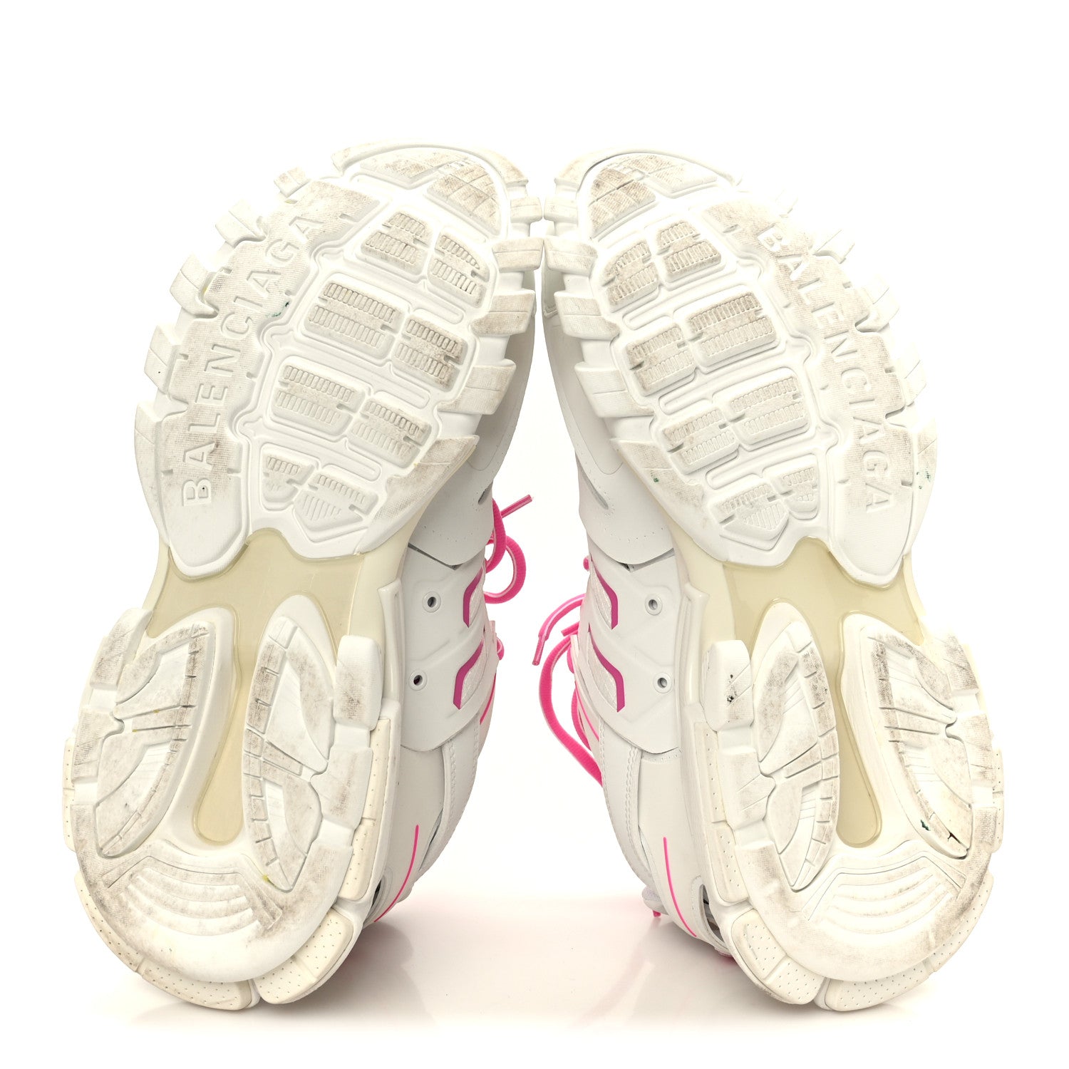 Balenciaga Mesh Rubber Bi-Color Womens Track Sneakers 41 White Fluo Pink 6 of 9