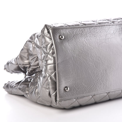 Chanel Metallic Aged Calfskin Quilted Small Chain Me Tote Silver 8 of 10