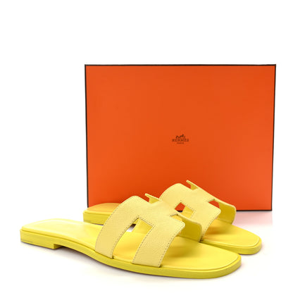 Hermes Epsom Oran Sandals 40 Jaune Pollen 9 of 9
