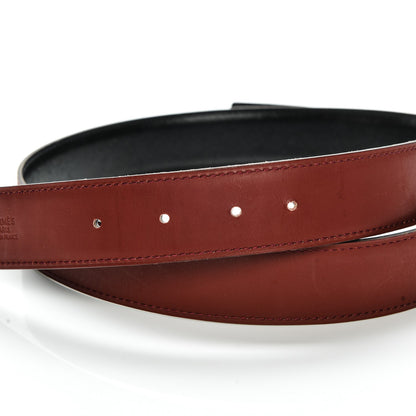 Hermes Box Chamonix 32mm Belt Strap 90 Black Rouge H 3 of 5