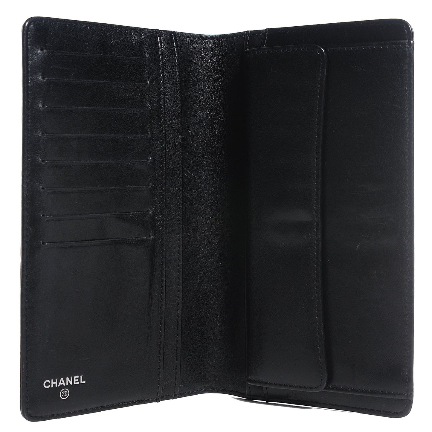 Lambskin Studded CC Yen Wallet Black