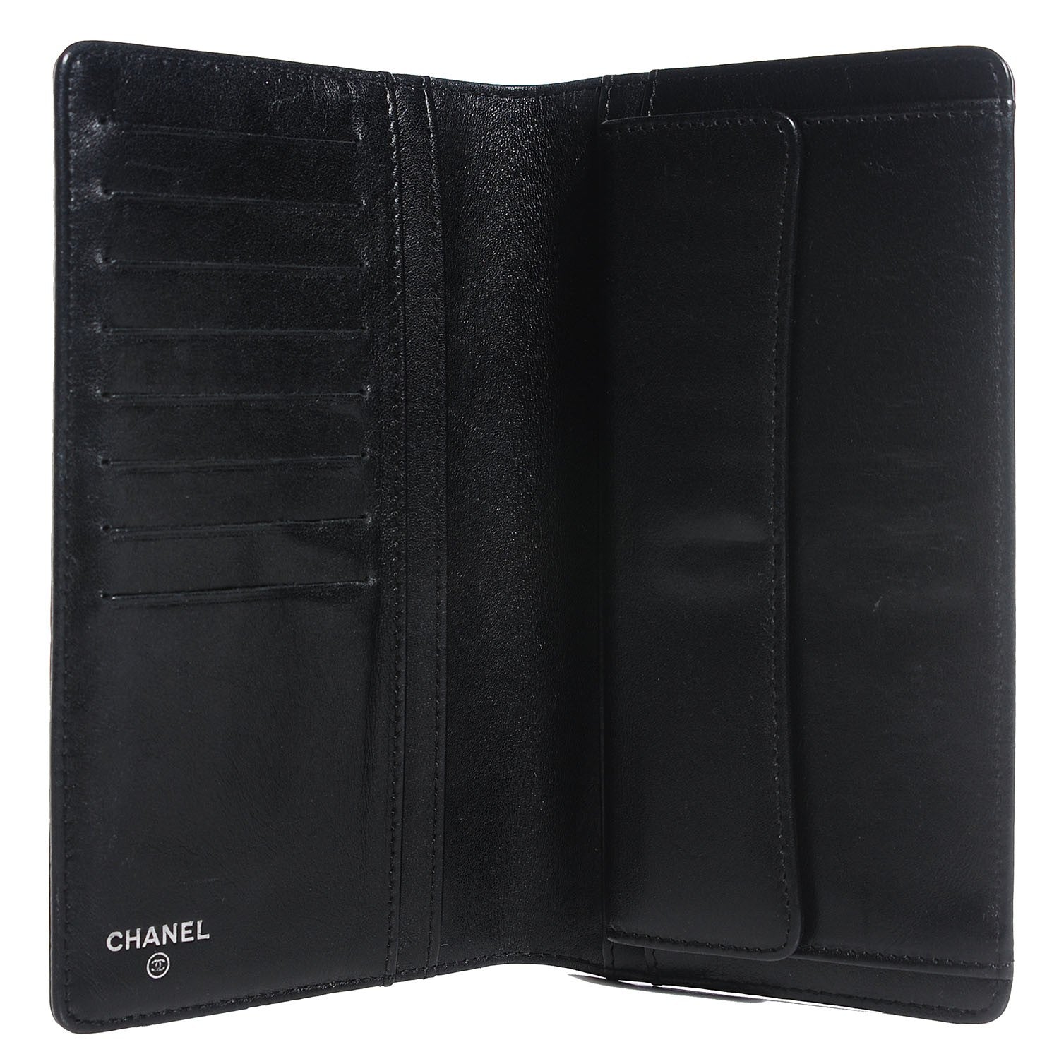 Chanel Lambskin Studded CC Yen Wallet Black 5 of 8