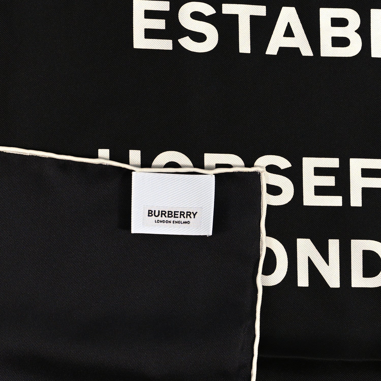 Burberry Silk Horseferry Print Scarf Black White 2 of 3