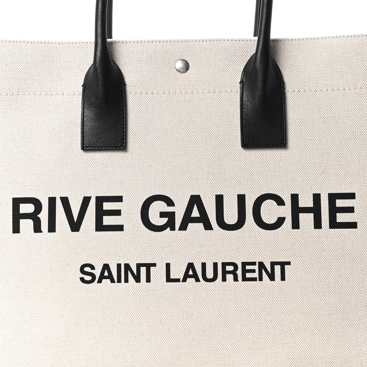 Saint Laurent Linen Calfskin Small Rive Gauche Tote Greggio Natural 8 of 10