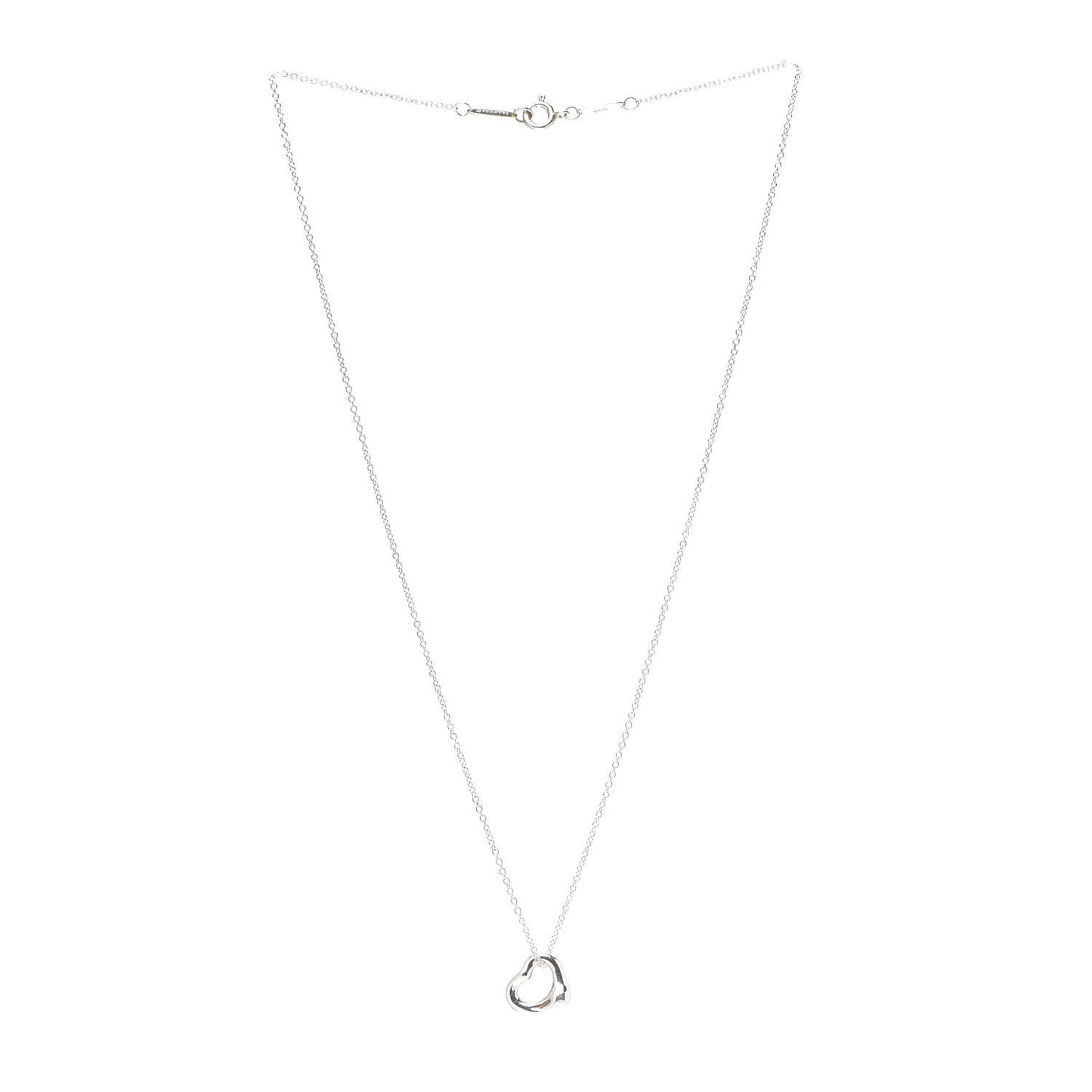Sterling Silver 11mm Elsa Peretti Open Heart Pendant Necklace