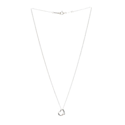 Tiffany Sterling Silver 11mm Elsa Peretti Open Heart Pendant Necklace 3 of 6