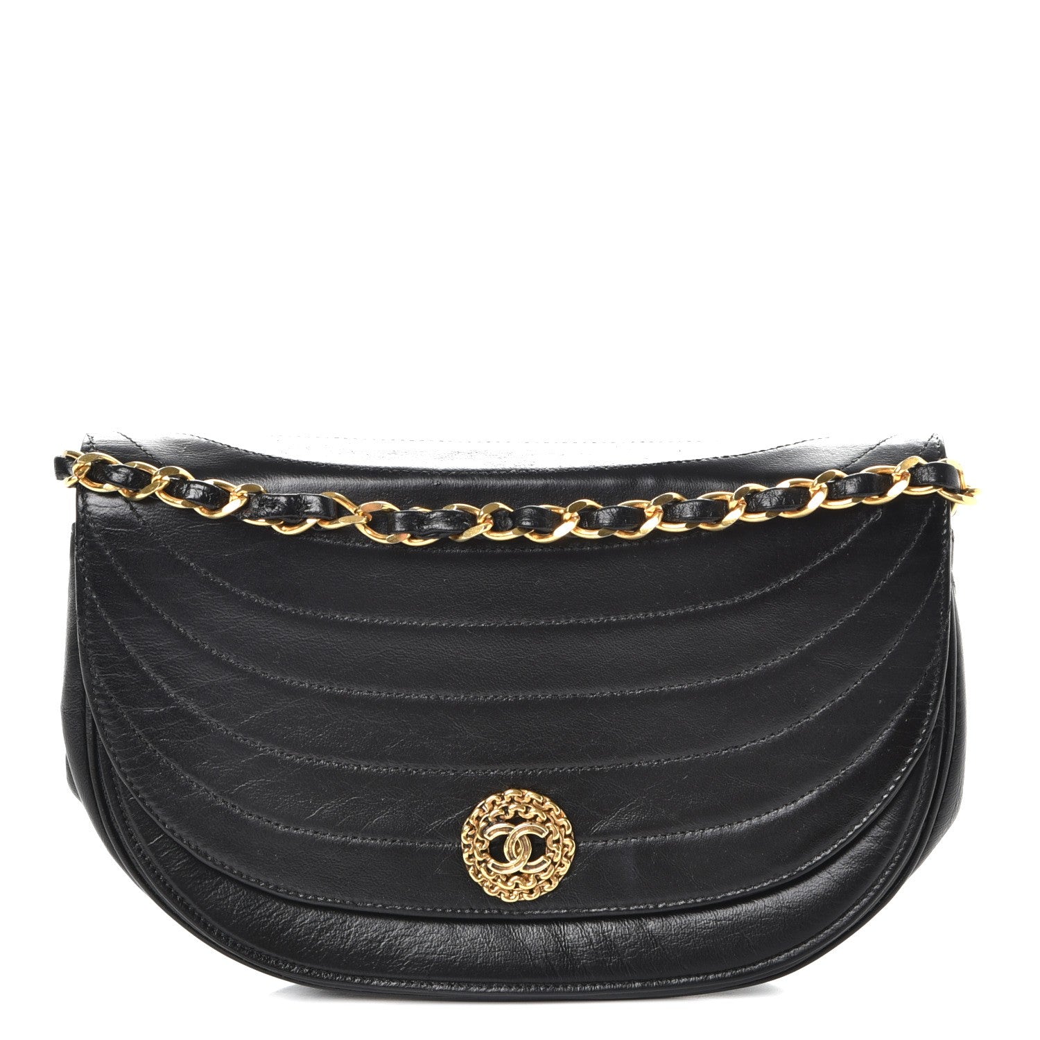 Chanel Lambskin Ribbon Stitched Small Single Flap Black 1 of 8