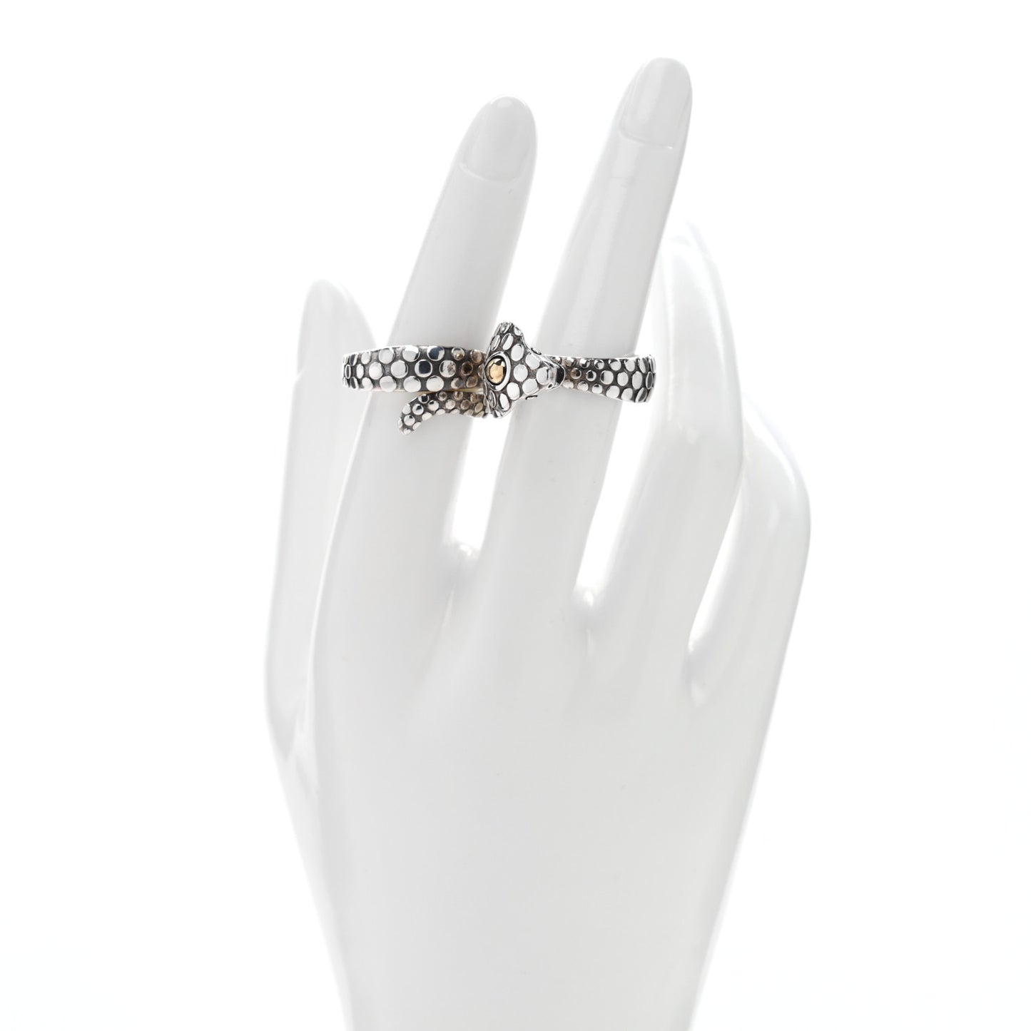 Sterling Silver 18K Yellow Gold Cobra Legends Knuckle Ring 54 7