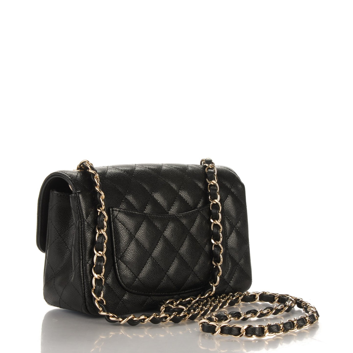 Caviar Quilted Mini Rectangular Flap Black