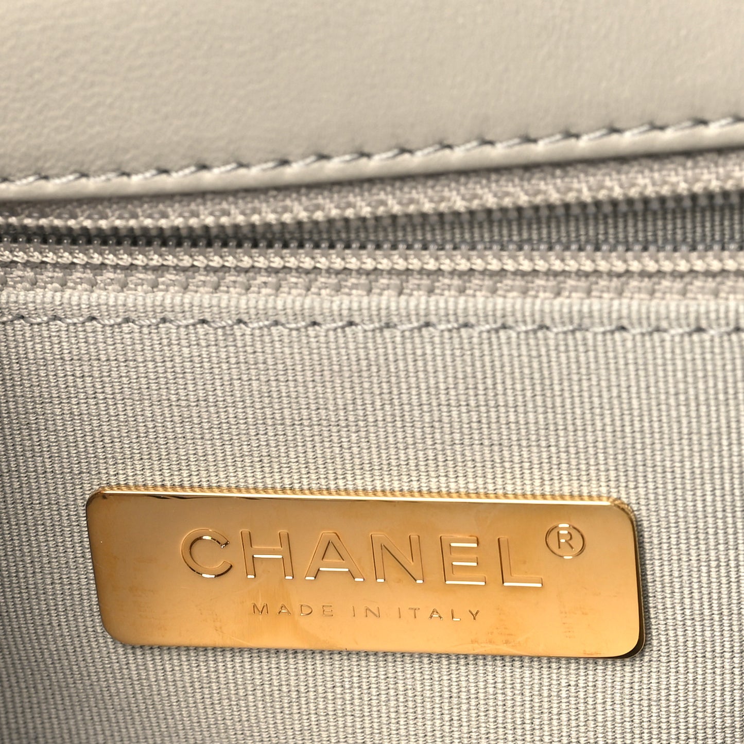 Lambskin Quilted Medium Chanel 19 Flap Light Grey