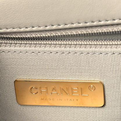 Chanel Lambskin Quilted Medium Chanel 19 Flap Light Grey 6 of 10
