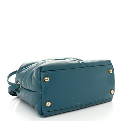 Chanel Lambskin Quilted Small Bowling Bag Turquoise 3 of 9