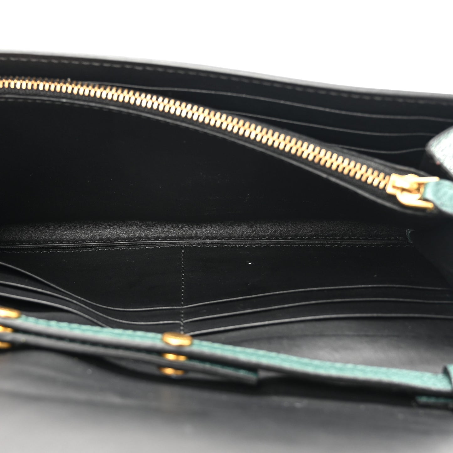 Canvas Tartan Check Mix Henley Wallet on Chain Green Multicolor