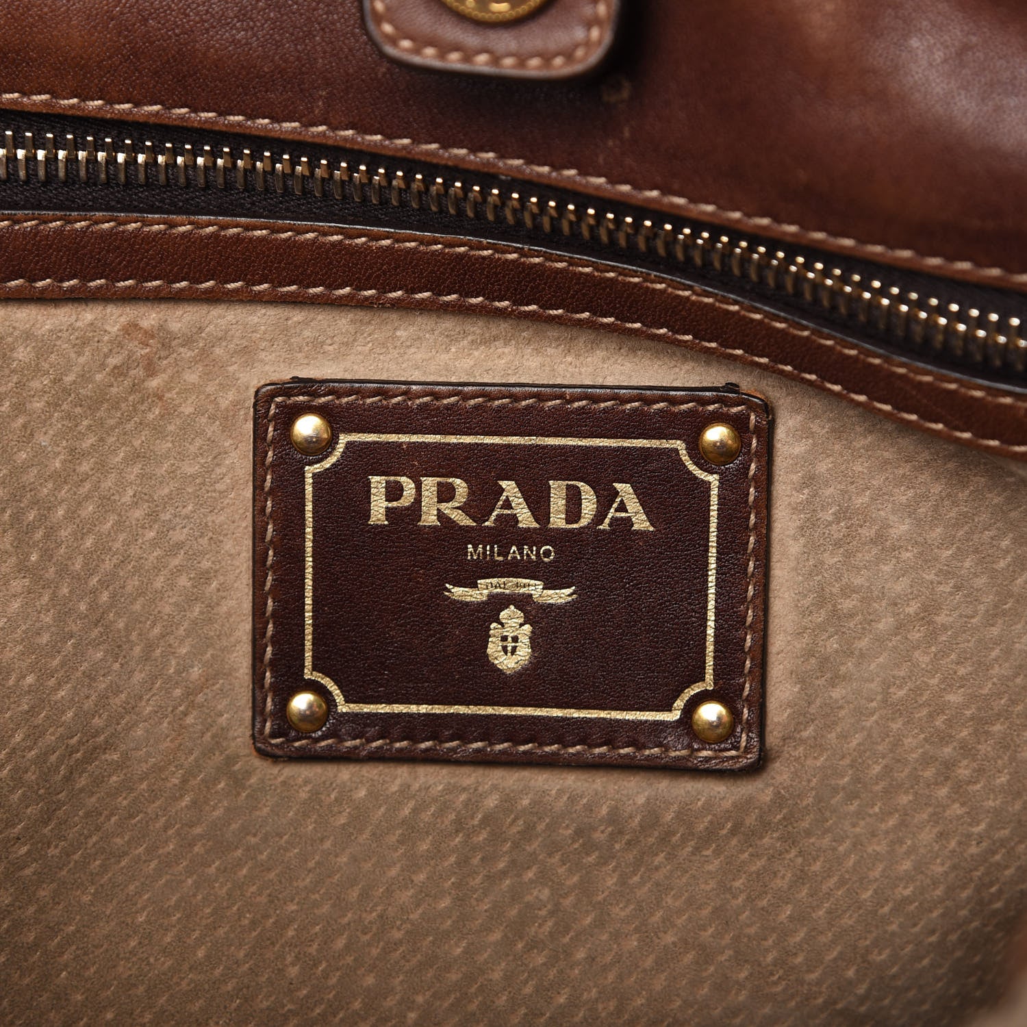 Prada Soft Calf Shopping Tote Brown 8 of 13