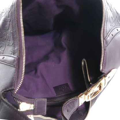 Gucci Leather Horsebit Embossed Glam Hobo Purple 5 of 8