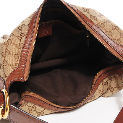 Gucci Monogram Medium Jockey Hobo Brown 5 of 7