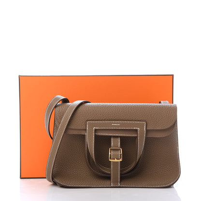 Hermes Taurillon Clemence Halzan 25 Etoupe 11 of 11