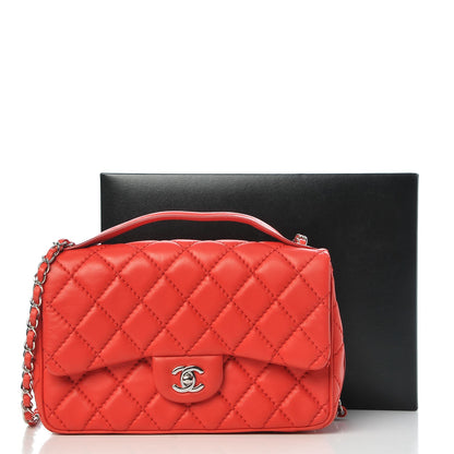 Chanel Lambskin Quilted Medium Easy Carry Flap Red 9 of 9